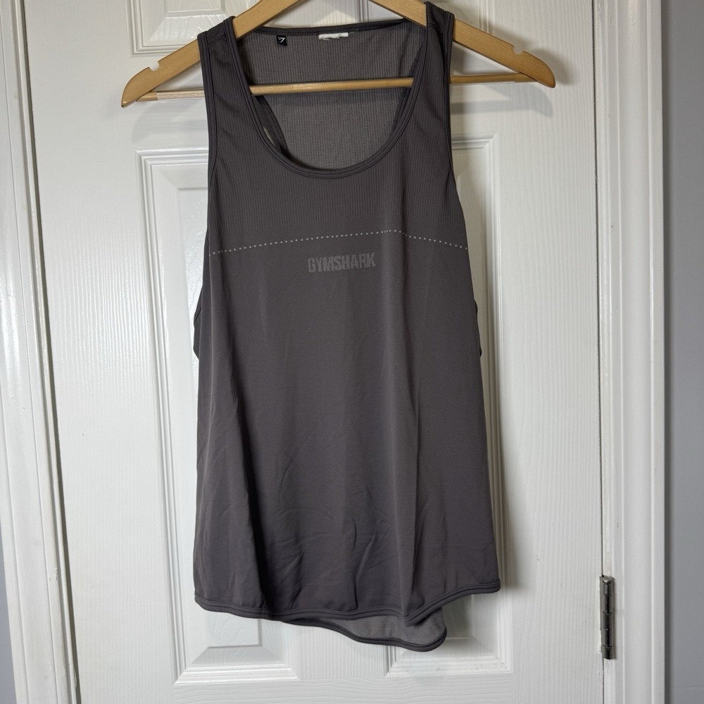 Gymshark Womens Size Medium Grey Sleeveless Tank‎ Top Read